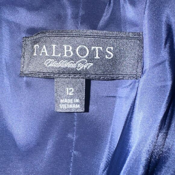 Talbots Women's Navy Jacket size 12 linen jacket - Picture 6 of 9